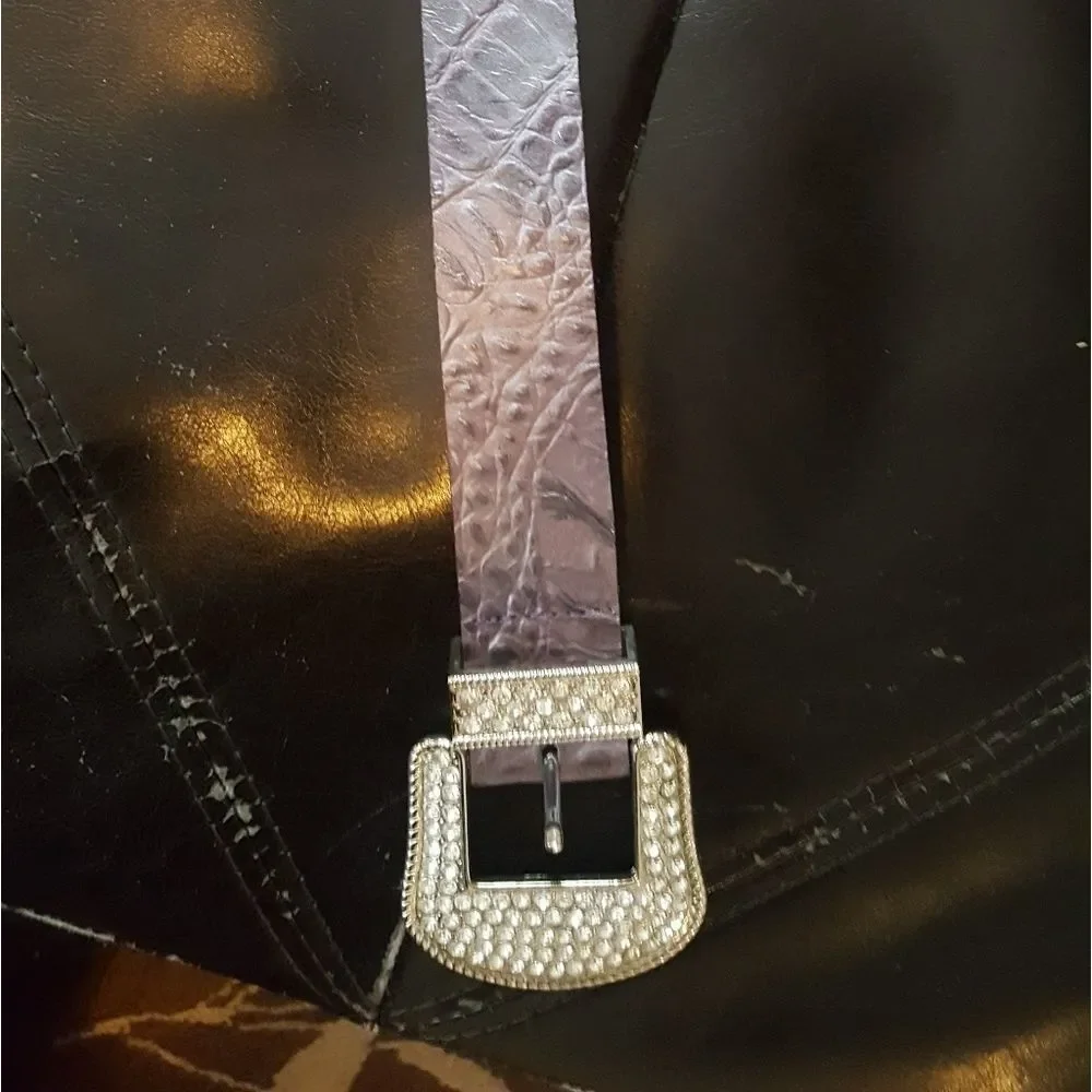 Belt Shak Belt Purple Rhinestone Size Small